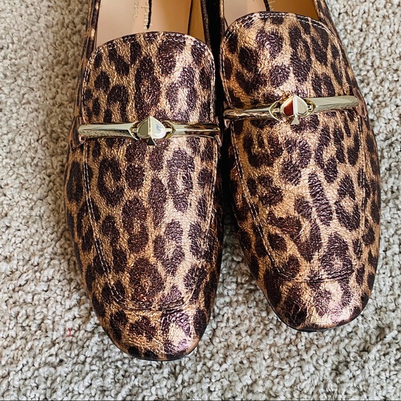 Kate Spade Metallic Leather Leopard Print Versatile Wear Loafers Size 8M - Picture 8 of 15